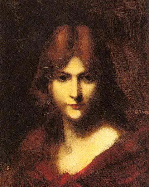 Jean-Jacques Henner A Red Haired Beauty Norge oil painting art